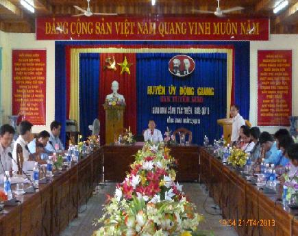 Ban Tuyên giáo Huyện ủy tổ chức giao ban Tuyên giáo quý I/2013