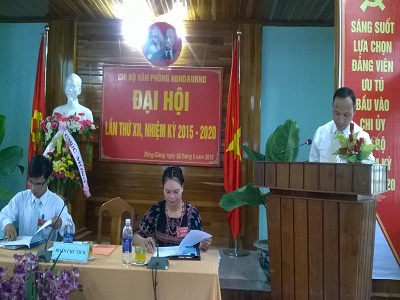 Chi bộ Văn phòng HĐND&UBND huyện tổ chức Đại hội chi bộ lần thứ XII nhiệm kỳ 2015-2020